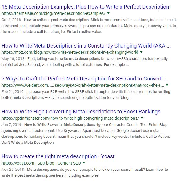 how to write a meta description